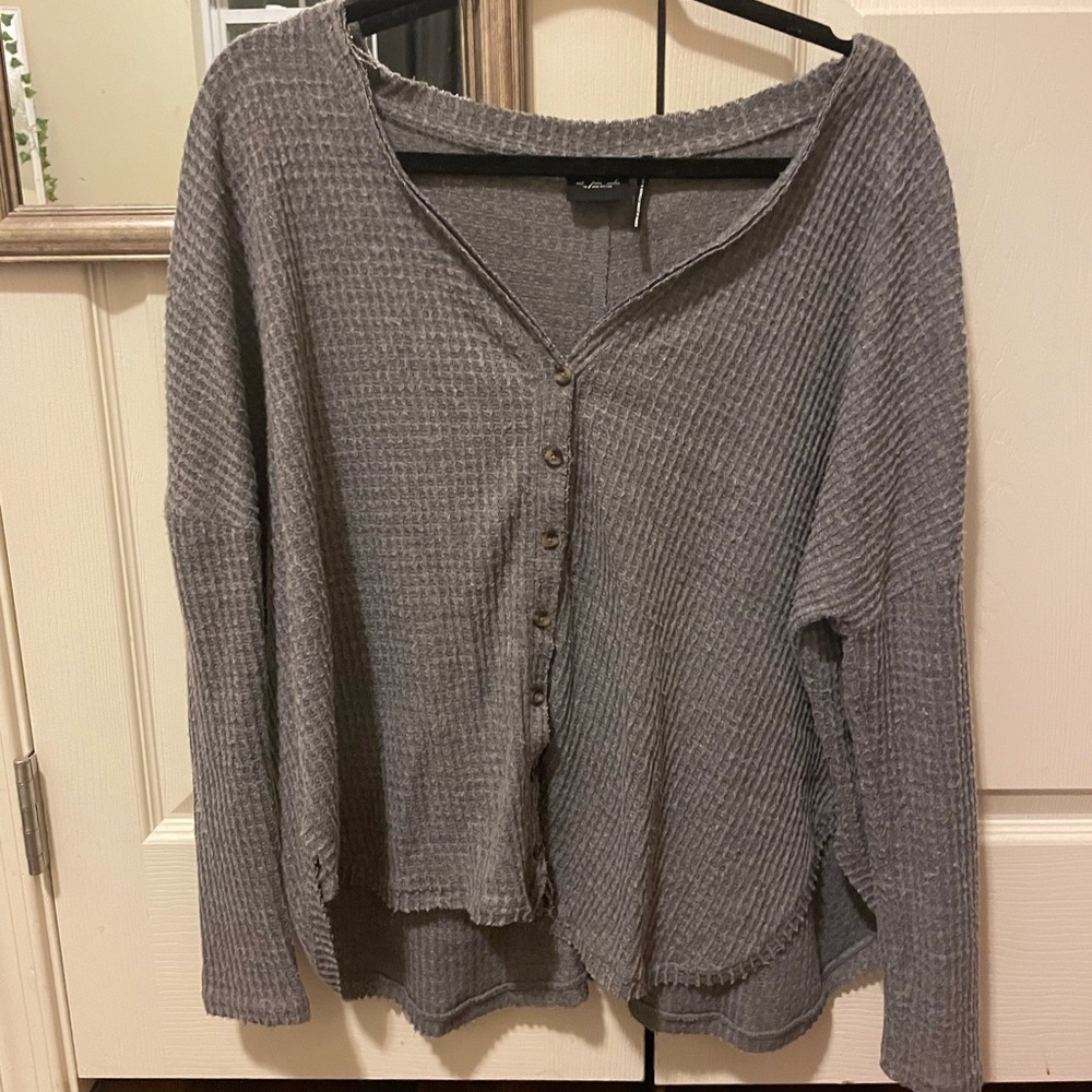 Urban outfitter waffle knit button up